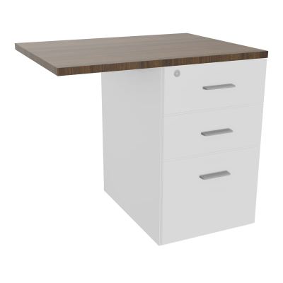 RETOUR SUR CAISSON HAUTEUR BUREAU P60XL80 - 3 TIROIRS DONT 1DS TOP EP25MM MG N6 SB