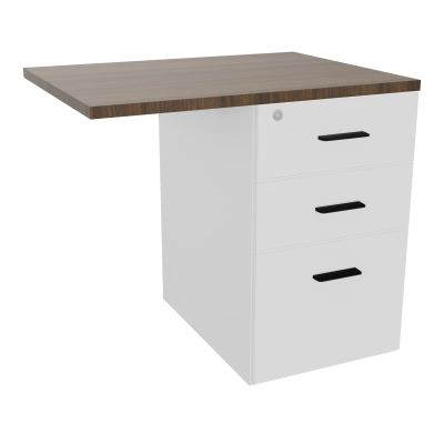 RETOUR SUR CAISSON HAUTEUR BUREAU P60XL80 - 3 TIROIRS DONT 1DS TOP EP25MM MG N6 SG