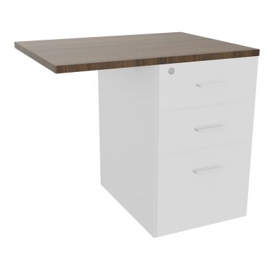RETOUR SUR CAISSON HAUTEUR BUREAU P60XL80 - 3 TIROIRS DONT 1DS TOP EP25MM MG N6 SO