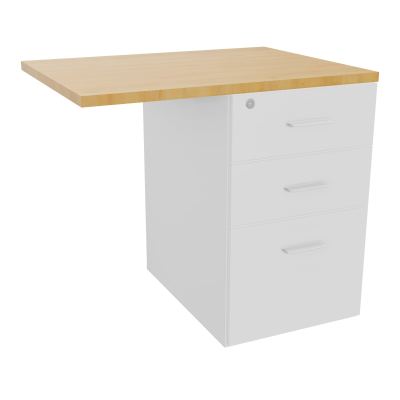 RETOUR SUR CAISSON HAUTEUR BUREAU P60XL80 - 3 TIROIRS DONT 1DS TOP EP25MM MG R5 SO