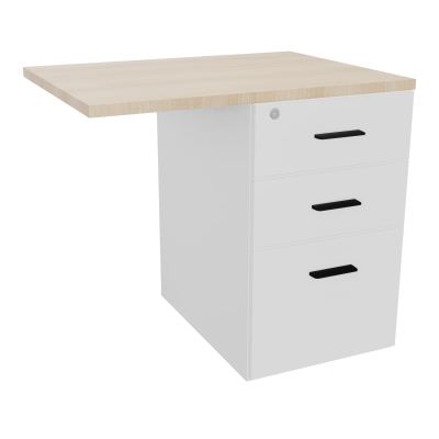 RETOUR SUR CAISSON HAUTEUR BUREAU P60XL80 - 3 TIROIRS DONT 1DS TOP EP25MM MG RZ SG
