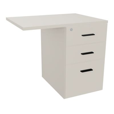 RETOUR SUR CAISSON HAUTEUR BUREAU P60XL80 - 3 TIROIRS DONT 1DS TOP EP25MM N5 N5 SG