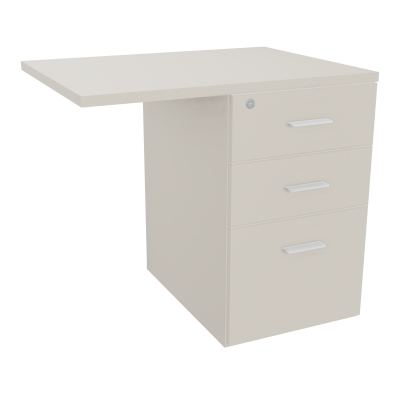 RETOUR SUR CAISSON HAUTEUR BUREAU P60XL80 - 3 TIROIRS DONT 1DS TOP EP25MM N5 N5 SO