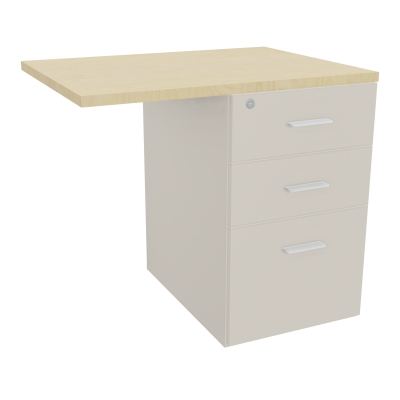 RETOUR SUR CAISSON HAUTEUR BUREAU P60XL80 - 3 TIROIRS DONT 1DS TOP EP25MM N5 N8 SO