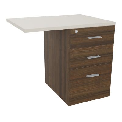 RETOUR SUR CAISSON HAUTEUR BUREAU P60XL80 - 3 TIROIRS DONT 1DS TOP EP25MM N6 N5 SB