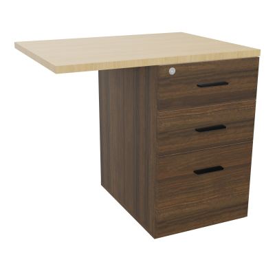 RETOUR SUR CAISSON HAUTEUR BUREAU P60XL80 - 3 TIROIRS DONT 1DS TOP EP25MM N6 R1 SG