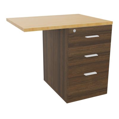 RETOUR SUR CAISSON HAUTEUR BUREAU P60XL80 - 3 TIROIRS DONT 1DS TOP EP25MM N6 R5 SO