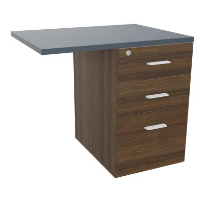 RETOUR SUR CAISSON HAUTEUR BUREAU P60XL80 - 3 TIROIRS DONT 1DS TOP EP25MM N6 R6 SO