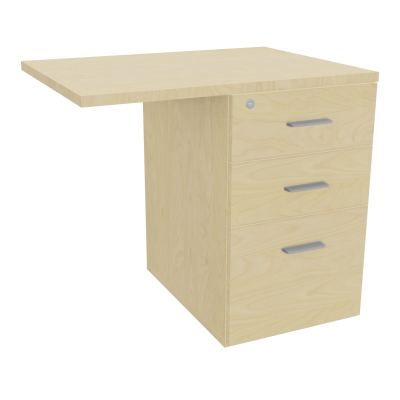 RETOUR SUR CAISSON HAUTEUR BUREAU P60XL80 - 3 TIROIRS DONT 1DS TOP EP25MM N8 N8 SB