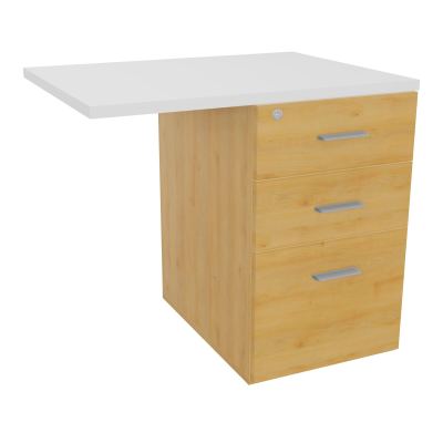 RETOUR SUR CAISSON HAUTEUR BUREAU P60XL80 - 3 TIROIRS DONT 1DS TOP EP25MM R5 MG SB
