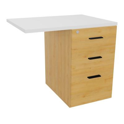 RETOUR SUR CAISSON HAUTEUR BUREAU P60XL80 - 3 TIROIRS DONT 1DS TOP EP25MM R5 MG SG