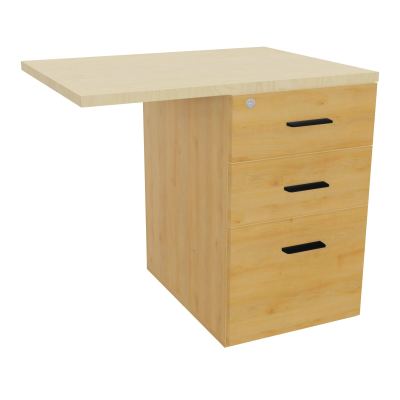 RETOUR SUR CAISSON HAUTEUR BUREAU P60XL80 - 3 TIROIRS DONT 1DS TOP EP25MM R5 N8 SG