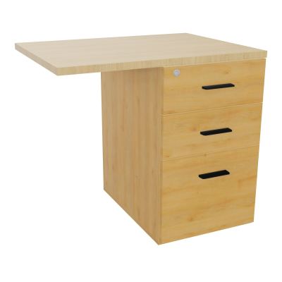 RETOUR SUR CAISSON HAUTEUR BUREAU P60XL80 - 3 TIROIRS DONT 1DS TOP EP25MM R5 R1 SG