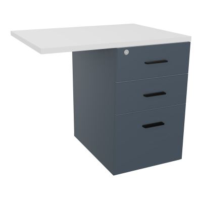 RETOUR SUR CAISSON HAUTEUR BUREAU P60XL80 - 3 TIROIRS DONT 1DS TOP EP25MM R6 MG SG