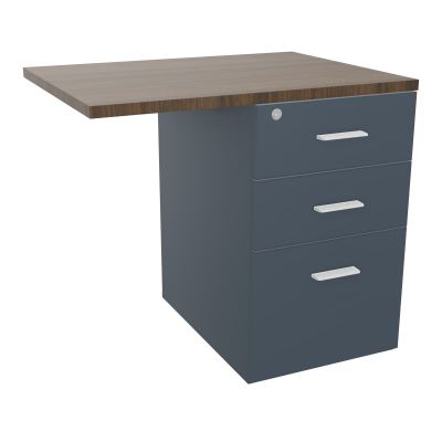 RETOUR SUR CAISSON HAUTEUR BUREAU P60XL80 - 3 TIROIRS DONT 1DS TOP EP25MM R6 N6 SO