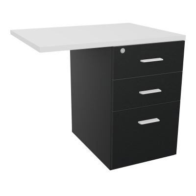 RETOUR SUR CAISSON HAUTEUR BUREAU P60XL80 - 3 TIROIRS DONT 1DS TOP EP25MM R9 MG SO