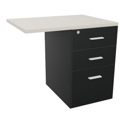 RETOUR SUR CAISSON HAUTEUR BUREAU P60XL80 - 3 TIROIRS DONT 1DS TOP EP25MM R9 N5 SO