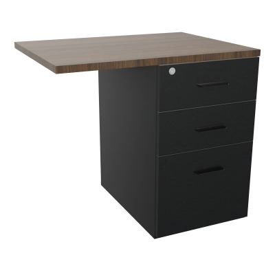 RETOUR SUR CAISSON HAUTEUR BUREAU P60XL80 - 3 TIROIRS DONT 1DS TOP EP25MM R9 N6 SG