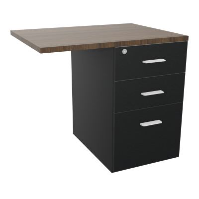 RETOUR SUR CAISSON HAUTEUR BUREAU P60XL80 - 3 TIROIRS DONT 1DS TOP EP25MM R9 N6 SO