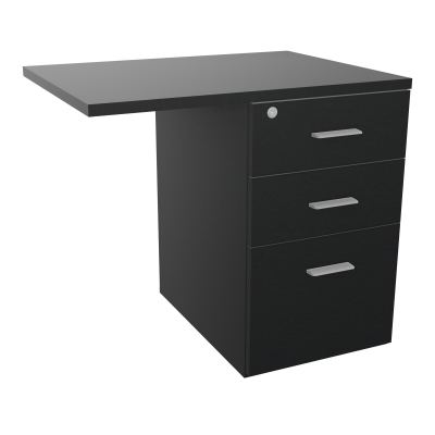 RETOUR SUR CAISSON HAUTEUR BUREAU P60XL80 - 3 TIROIRS DONT 1DS TOP EP25MM R9 R9 SB