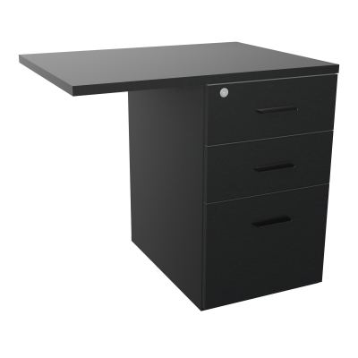 RETOUR SUR CAISSON HAUTEUR BUREAU P60XL80 - 3 TIROIRS DONT 1DS TOP EP25MM R9 R9 SG