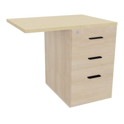 RETOUR SUR CAISSON HAUTEUR BUREAU P60XL80 - 3 TIROIRS DONT 1DS TOP EP25MM RZ N8 SG