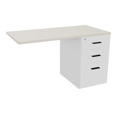 RETOUR SUR CAISSON HAUTEUR BUREAU P60XL120 - 3 TIROIRS DONT 1DS TOP EP25MM MG N5 SG
