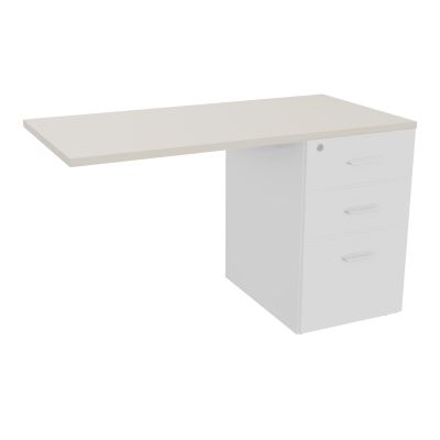 RETOUR SUR CAISSON HAUTEUR BUREAU P60XL120 - 3 TIROIRS DONT 1DS TOP EP25MM MG N5 SO