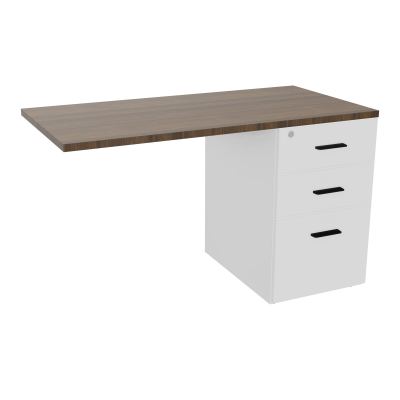RETOUR SUR CAISSON HAUTEUR BUREAU P60XL120 - 3 TIROIRS DONT 1DS TOP EP25MM MG N6 SG