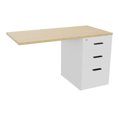 RETOUR SUR CAISSON HAUTEUR BUREAU P60XL120 - 3 TIROIRS DONT 1DS TOP EP25MM MG R1 SG