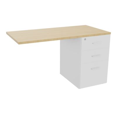 RETOUR SUR CAISSON HAUTEUR BUREAU P60XL120 - 3 TIROIRS DONT 1DS TOP EP25MM MG R1 SO