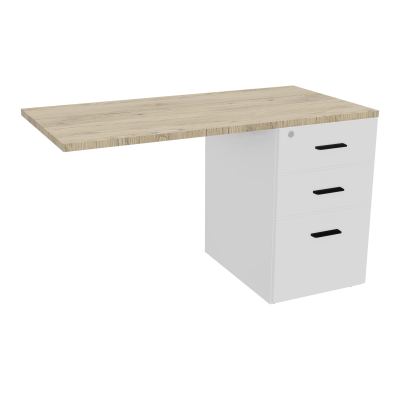 RETOUR SUR CAISSON HAUTEUR BUREAU P60XL120 - 3 TIROIRS DONT 1DS TOP EP25MM MG R3 SG
