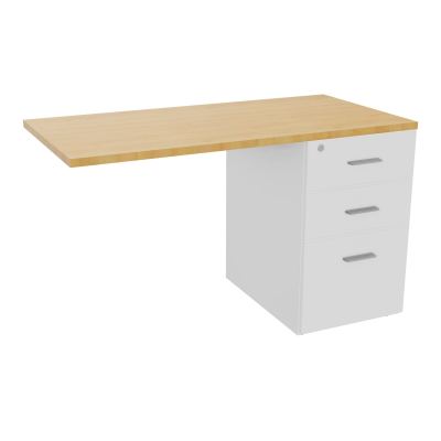 RETOUR SUR CAISSON HAUTEUR BUREAU P60XL120 - 3 TIROIRS DONT 1DS TOP EP25MM MG R5 SB