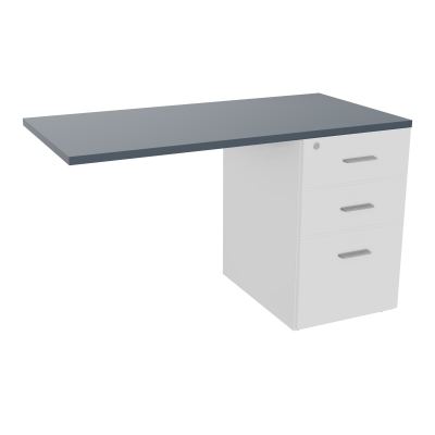 RETOUR SUR CAISSON HAUTEUR BUREAU P60XL120 - 3 TIROIRS DONT 1DS TOP EP25MM MG R6 SB