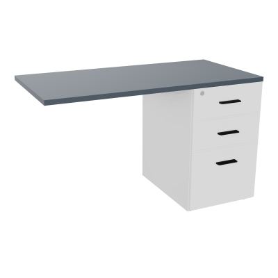 RETOUR SUR CAISSON HAUTEUR BUREAU P60XL120 - 3 TIROIRS DONT 1DS TOP EP25MM MG R6 SG