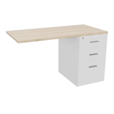 RETOUR SUR CAISSON HAUTEUR BUREAU P60XL120 - 3 TIROIRS DONT 1DS TOP EP25MM MG RZ SB