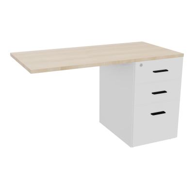 RETOUR SUR CAISSON HAUTEUR BUREAU P60XL120 - 3 TIROIRS DONT 1DS TOP EP25MM MG RZ SG
