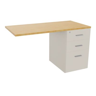 RETOUR SUR CAISSON HAUTEUR BUREAU P60XL120 - 3 TIROIRS DONT 1DS TOP EP25MM N5 R5 SB