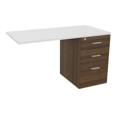 RETOUR SUR CAISSON HAUTEUR BUREAU P60XL120 - 3 TIROIRS DONT 1DS TOP EP25MM N6 MG SB