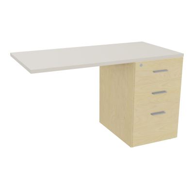 RETOUR SUR CAISSON HAUTEUR BUREAU P60XL120 - 3 TIROIRS DONT 1DS TOP EP25MM N8 N5 SB