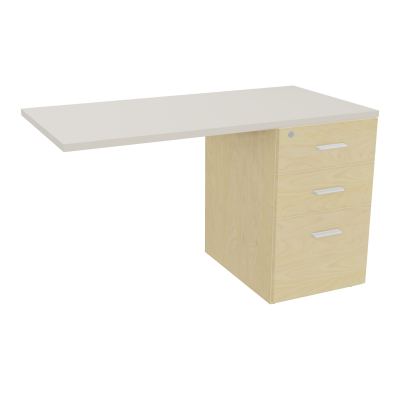 RETOUR SUR CAISSON HAUTEUR BUREAU P60XL120 - 3 TIROIRS DONT 1DS TOP EP25MM N8 N5 SO