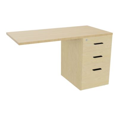 RETOUR SUR CAISSON HAUTEUR BUREAU P60XL120 - 3 TIROIRS DONT 1DS TOP EP25MM N8 R1 SG