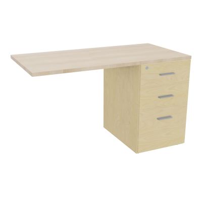RETOUR SUR CAISSON HAUTEUR BUREAU P60XL120 - 3 TIROIRS DONT 1DS TOP EP25MM N8 RZ SB