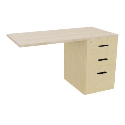 RETOUR SUR CAISSON HAUTEUR BUREAU P60XL120 - 3 TIROIRS DONT 1DS TOP EP25MM N8 RZ SG