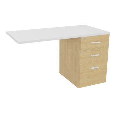 RETOUR SUR CAISSON HAUTEUR BUREAU P60XL120 - 3 TIROIRS DONT 1DS TOP EP25MM R1 MG SO