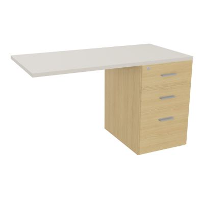 RETOUR SUR CAISSON HAUTEUR BUREAU P60XL120 - 3 TIROIRS DONT 1DS TOP EP25MM R1 N5 SB