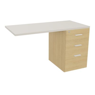 RETOUR SUR CAISSON HAUTEUR BUREAU P60XL120 - 3 TIROIRS DONT 1DS TOP EP25MM R1 N5 SO