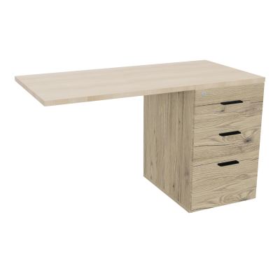RETOUR SUR CAISSON HAUTEUR BUREAU P60XL120 - 3 TIROIRS DONT 1DS TOP EP25MM R3 RZ SG