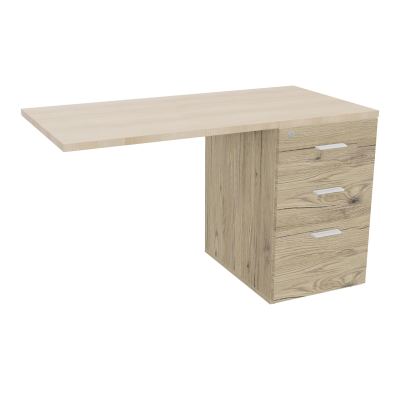 RETOUR SUR CAISSON HAUTEUR BUREAU P60XL120 - 3 TIROIRS DONT 1DS TOP EP25MM R3 RZ SO