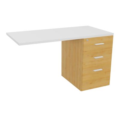 RETOUR SUR CAISSON HAUTEUR BUREAU P60XL120 - 3 TIROIRS DONT 1DS TOP EP25MM R5 MG SO